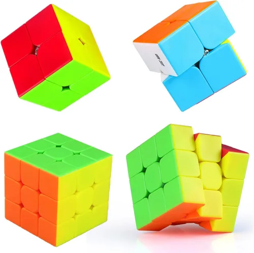 Miniatura 4 de AHYUAN Juego de cubos de velocidad de 2 x 2 x 2 pulgadas, cubos de velocidad de 3 x 3 pulgadas, cubo mgaico, juguete de 3 x 3 x 3, cubos mágicos