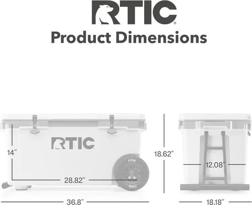 Miniatura 5 de RTIC Enfriador de ruedas ultraligero de 72 cuartos de galón, con aislamiento duro, portátil, para playa, bebidas, bebidas, campamento, picnic