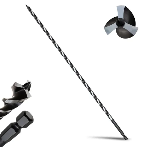Miniatura 41 de 8 brocas profesionales de 12 pulgadas de largo para madera con vástago hexagonal de cambio rápido de 1/4 pulgadas (1/4-7/8 pulgadas), diseño de 3