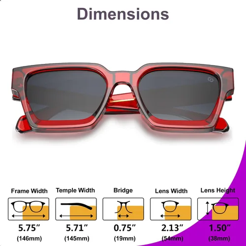 Miniatura 21 de VISOONE Moda 100% UV400 Protección Rectángulo TR90 Y2K Gafas de sol Accesorios para Mujeres Hombres RIVER, Carne de suelo/Gris Rosa