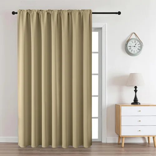 Miniatura 76 de CUCRAF - Cortinas opacas beige de 45 pulgadas, juego de 2 paneles con bolsillo para barra, cortinas para oscurecer dormitorios y sala de estar