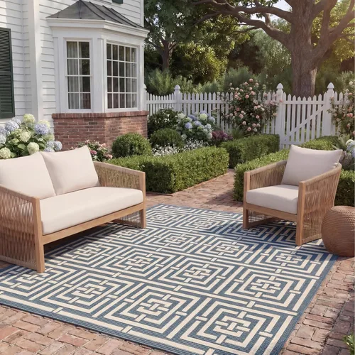 Miniatura 25 de SAFAVIEH Courtyard Collection CY6937 - Alfombra decorativa para interiores y exteriores, impermeable, fácil de limpiar, 2 pies 3 pulgadas x 6 pies 7