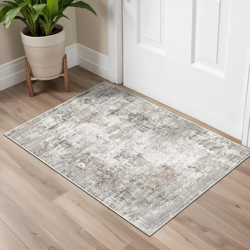 Alfombra antideslizante lavable de 2 x 3 pies - Alfombra suave de pelo bajo para cocina, entrada y dormitorio - Tapete moderno para puerta interior
