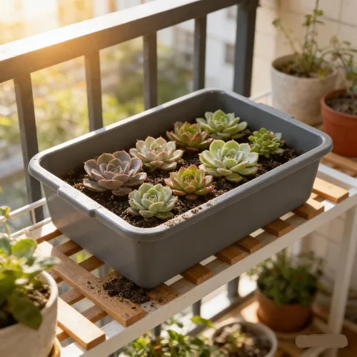 Miniatura 6 de Caja de autobús comercial de plástico de 8 L, 4 paquetes, bañera de autobús para lavabo, bolsa pequeña para uso general, gris