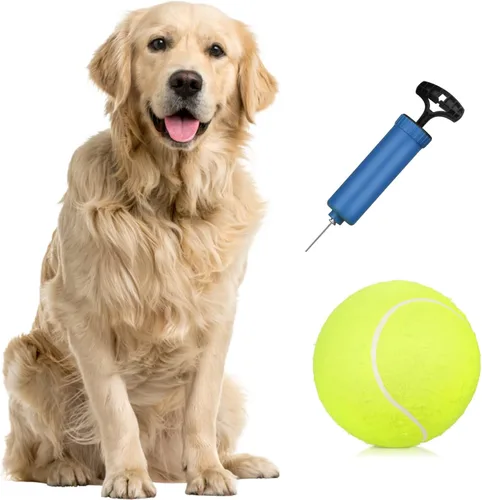 Miniatura 10 de LIXADA Pelota de tenis gigante de gran tamaño de 9.5 pulgadas para niños y adultos, diversión de mascotas (enviada desinflada)