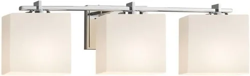 Miniatura 4 de Justice Design Group Lighting FSN-8443-55-OPAL-NCKL Fusion Era Barra de baño de 3 luces, níquel cepillado