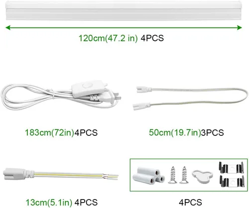 Miniatura 4 de LightingWill T5 - Accesorio integrado T5 de 4 pies, blanco cálido 3000-3500K, 20W, luz LED de tienda enlazable, luz LED de techo y debajo