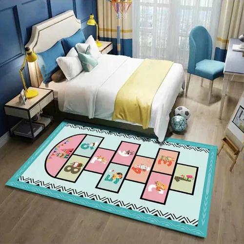 Alfombra Hopscotch para niños, alfombra antideslizante divertida y educativa, alfombra de juego para dormitorio, guardería, sala de juegos, regalo