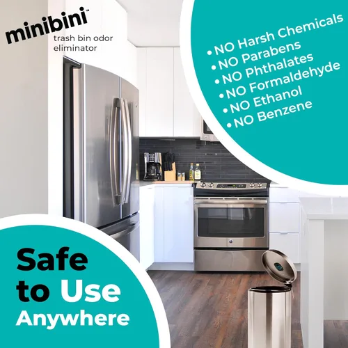 Miniatura 7 de Minibini Desodorante y Eliminador de Olores para Bote de Basura, Ambientador para Bote de Basura y Control de Olores Hasta 90 Días, Dispositivo Más