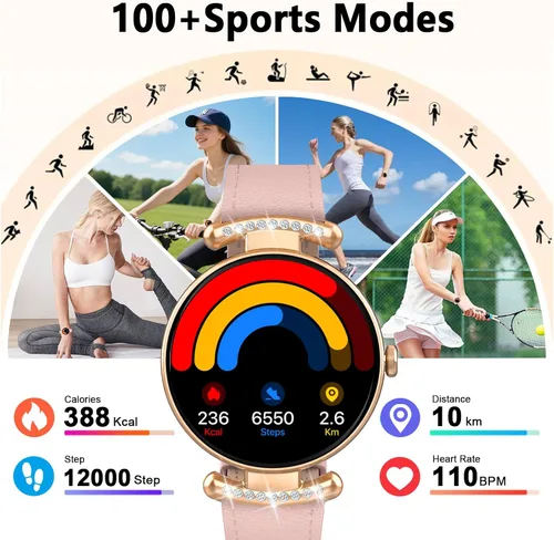 Miniatura 4 de Relojes para mujer, responder/hacer llamadas, reloj AMOLED de 1.32 pulgadas con pantalla ultra clara para mujer con frecuencia cardíaca, monitor