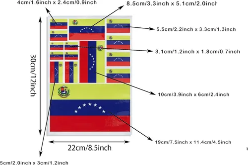 Miniatura 2 de CANTENDO Paquete de 3 calcomanías de bandera de Venezuela, calcomanías reflectantes de vinilo para automóvil, calcomanías impermeables