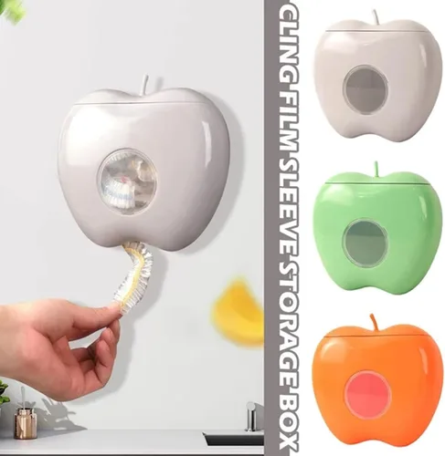 Miniatura 3 de Caja de almacenamiento de plástico, bolsa de conservación fresca, organizador de cocina, montado en la pared, gran capacidad, sin perforaciones