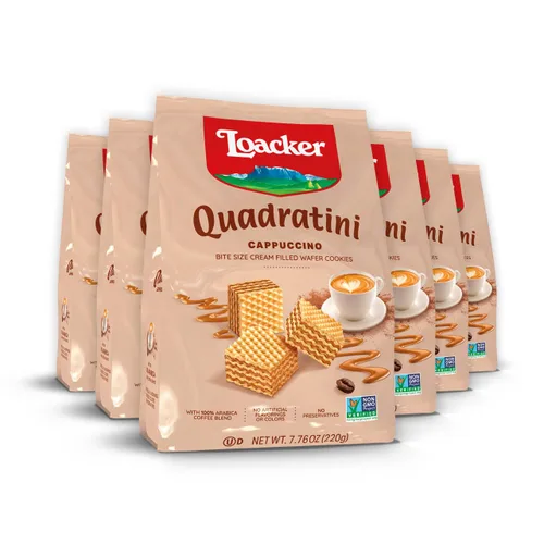 Miniatura 35 de Loacker Quadratini - Paquete grande de galletas de oblea variadas con sabor a frutas - Mezcla de limón, vainilla y yogur de frambuesa - Galletas