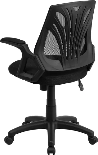 Miniatura 4 de Flash Furniture Sam Silla de oficina giratoria de malla negra con brazos abiertos