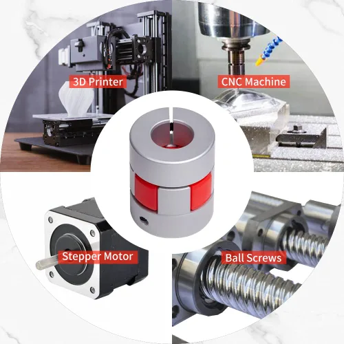 Miniatura 8 de Aluminio Ciruela Flexible Eje Acoplamiento Diámetro 0.984 in Longitud 1.181 in Conector Flexible Acoplador Flexible para Impresora 3D Máquina CNC