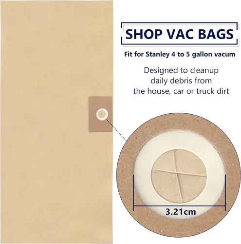 Miniatura 4 de KEEPOW Bolsas para aspiradora Stanley SL18130P SL18130P SL18133 SL18129, paquete de 6 bolsas de filtro desechables, accesorios de repuesto # 25-1230