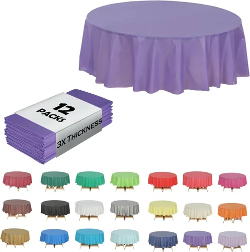 Miniatura 37 de Paquete de 12 manteles de plástico resistentes, reutilizables., Azul Royal Azul real