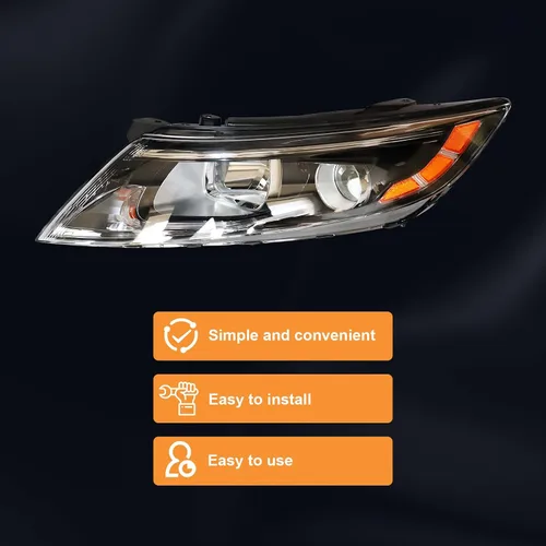Miniatura 9 de Para faros halógenos de lado del conductor izquierdo 2014 2015 Kia Optima EX LX Proyector Carcasa negra sin DRL (Solo para modelo de EE. UU.)