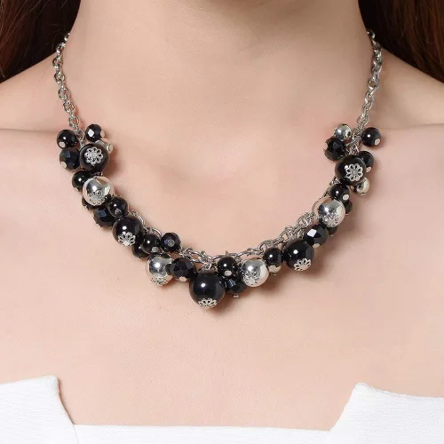 Miniatura 2 de Collares con colgante de cadena corta para mujer, joyería de moda de plata con perlas y cuentas de cristal, regalos de cumpleaños para mujer
