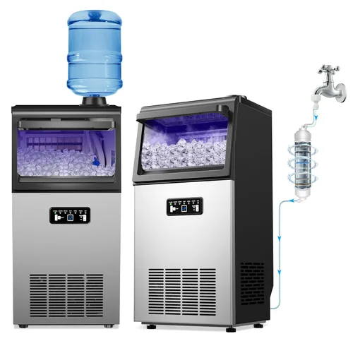 Miniatura 16 de Máquina de hielo comercial de pepitas de 80 libras/24 horas con almacenamiento de 15 libras, máquina de hielo de pellets de acero inoxidable, lista