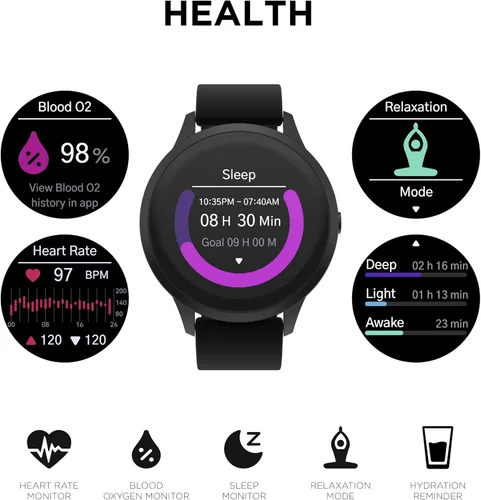 Miniatura 3 de iTouch Sport 4 Smartwatch - Monitor de actividad física, monitor de frecuencia cardíaca, esfera de reloj personalizable, rastreador de actividad