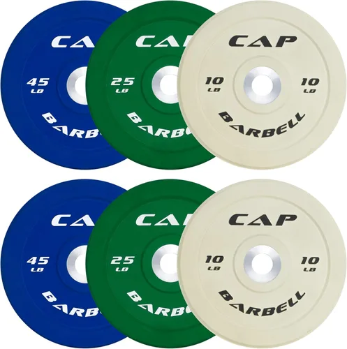 Miniatura 22 de CAP Juego de pesas olímpicas de 2 pulgadas 100-370 libras Varios colores Estante de almacenamiento opcional