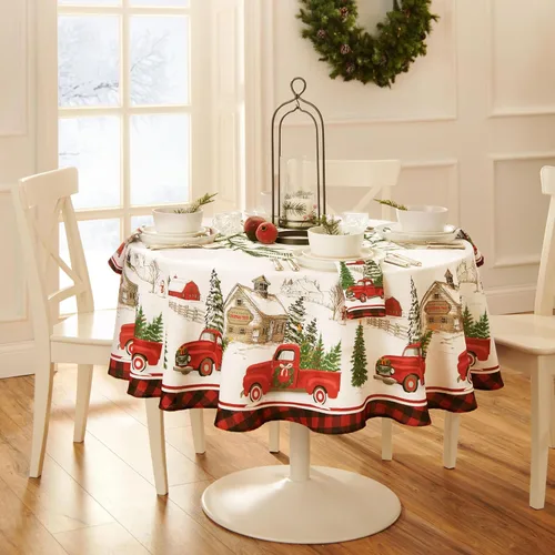 Miniatura 2 de Elrene Home Fashions - Juego de 4 manteles individuales de tela vintage para árbol de Navidad, 13 x 19 pulgadas