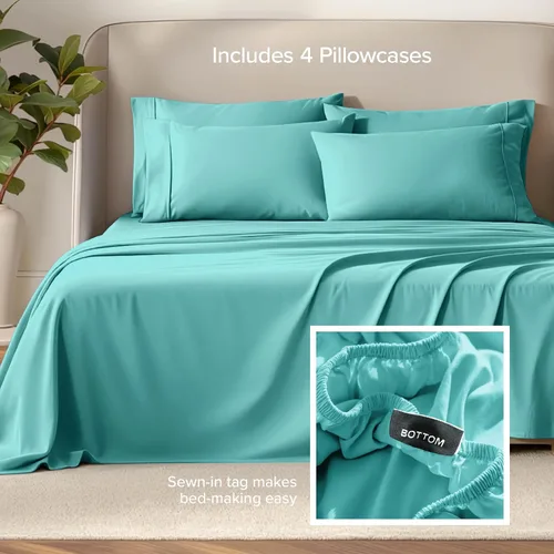 Miniatura 100 de Bare Home Hotel Luxury - Juego de sábanas tamaño individual, extra suave, 4 piezas, bolsillos profundos, ajuste fácil, refrescante y transpirable