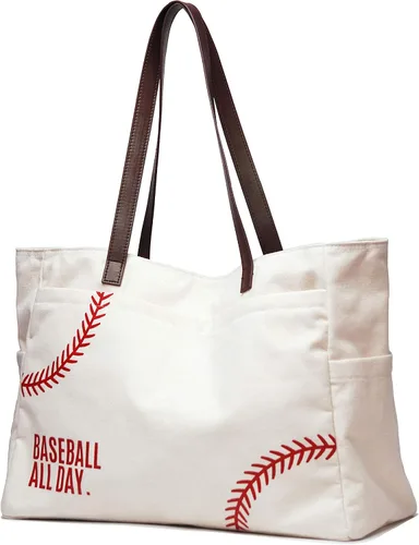 Bolsa de lona de béisbol para mujer, artículos esenciales para madres deportivas, bolsa bordada de béisbol para mamá, béisbol de viaje, regalo de