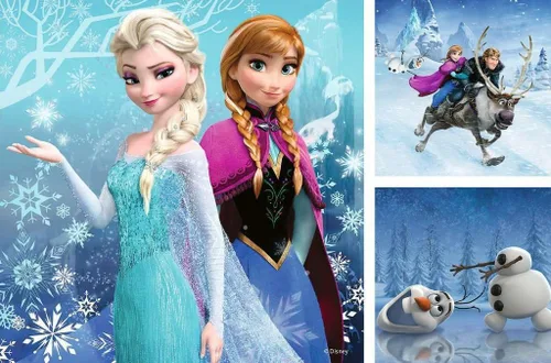 Miniatura 2 de Ravensburger Disney Frozen Winter Adventures - Juego de rompecabezas de 3 x 49 piezas para niños, diseño único de piezas, mejora la concentración