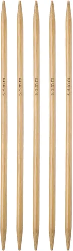 Miniatura 22 de Harfington - 5 piezas de agujas de tejer de bambú de doble punta, tamaño US 1 (2.25 mm), carbonizadas, 7.9 pulgadas (20 cm) rectas para tejer a