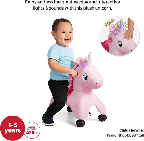 Miniatura 4 de Radio Flyer Juguetes de Animales de Peluche para Niños Pequeños – Suave Juguetes de Paseo y Empuje en Interiores para Niños de 1 a 3 Años Rosa