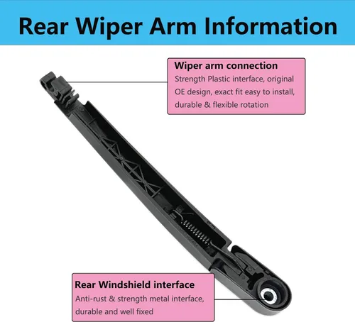 Miniatura 4 de Juego de brazo de limpiaparabrisas trasero de repuesto para Kia Soul 2010-2020, Kia Soul EV 2015-2019, limpiaparabrisas trasero estilo fábrica OE