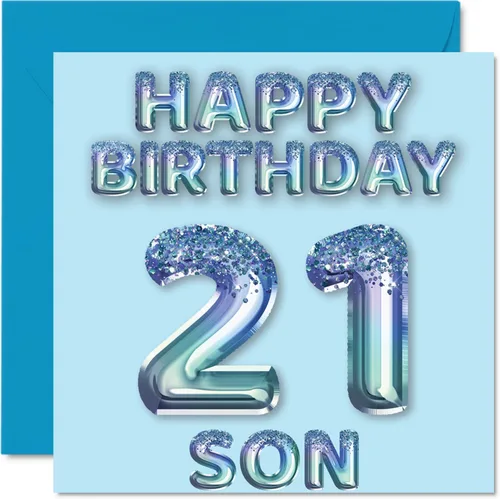 Miniatura 10 de Stuff4 Tarjeta de primer cumpleaños para niños, globo de fiesta con purpurina azul, tarjetas de feliz cumpleaños para niño de 1 año, nieto, hijo, 57