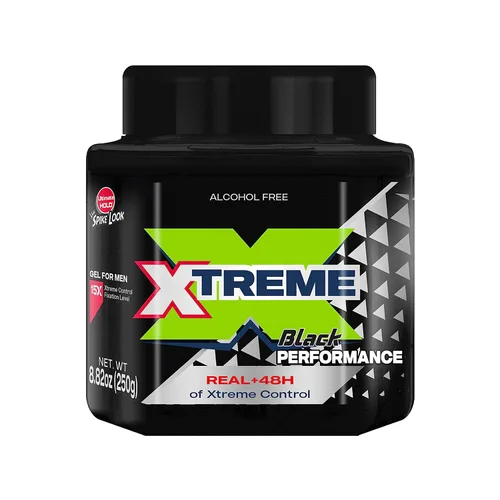 Miniatura 2 de Xtreme Black Performance Styling Gel para el cabello para hombres, sin alcohol, control Xtreme de 48 horas con aloe vera, tarro de 8.82 onzas