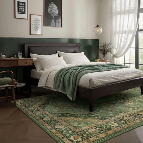 Miniatura 19 de Alfombras de área de 5 x 8 pies para dormitorio, alfombra lavable de 5 x 8, alfombra vintage grande, antideslizante, alfombra bohemia para sala