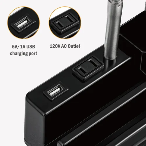 Miniatura 3 de Lámparas de escritorio pequeñas para oficina en casa, lámpara de mesa con puerto USB y tomacorriente, lámpara de escritorio con soporte