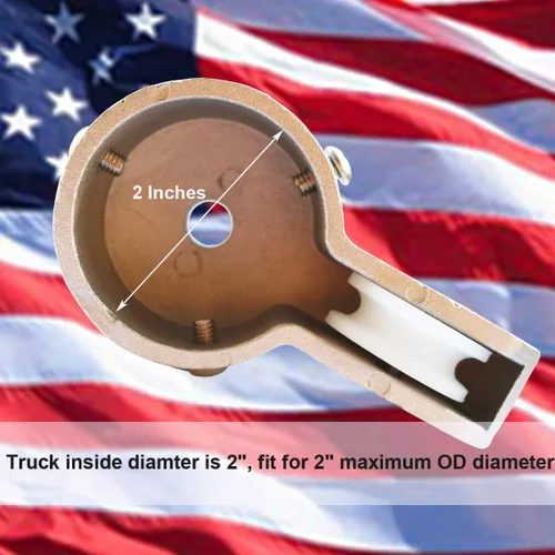Miniatura 3 de EKEV Juego de polea para camión y adorno de bola superior anodizado dorado, apto para la mayoría de postes de bandera de Estados Unidos estándar