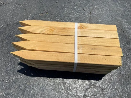 Miniatura 7 de Sandbaggy Estacas de nivelación de madera de 18 pulgadas, resistentes para construcción, jardinería, topografía, formas de hormigón, punta