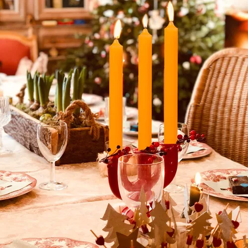 Miniatura 3 de Wrcevtor Juego de 4 velas cónicas de 8 pulgadas 7.5 horas de combustión limpia sin aroma, para bodas, fiestas, decoración del hogar y ocasiones