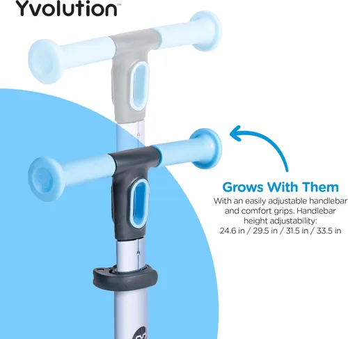 Miniatura 5 de Yvolution Y Glider Nua Patinete plegable de tres ruedas para niños con accesorio de almacenamiento para niños a partir de 3 años Azul ecológico