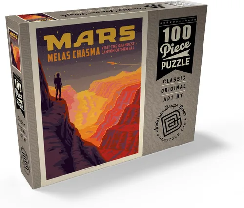 Miniatura 2 de MyPuzzle Mars: Melas Chasma, póster vintage, rompecabezas prémium de 100 piezas para adultos