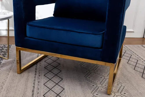 Miniatura 13 de Roundhill Furniture Lenola - Silla tapizada con brazos, color azul, 29.75 pulgadas de profundidad x 27.5 pulgadas de ancho x 34.5 pulgadas de alto