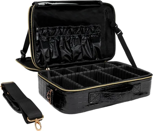 Miniatura 14 de Carrywell Estuche de viaje para maquillaje, no hecho en China, estuche de tren duro para cosméticos, organizador portátil de artistas de belleza