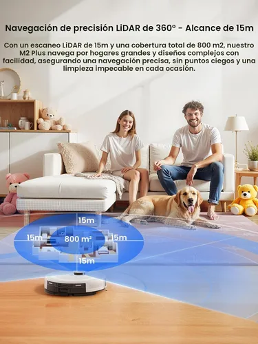 Miniatura 3 de Lefant - Robot aspirador y fregona LiDAR, autovaciado de 75 días, succión potente de 6000 Pa, limpieza personalizada, mapeo del hogar, 140 minutos
