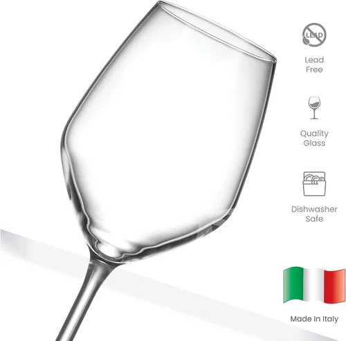 Miniatura 9 de Paksh Novelty Copas de vino blanco italianas - Juego de copas de vino para fiestas, bodas, regalos - Copa de vino transparente, para vino tinto