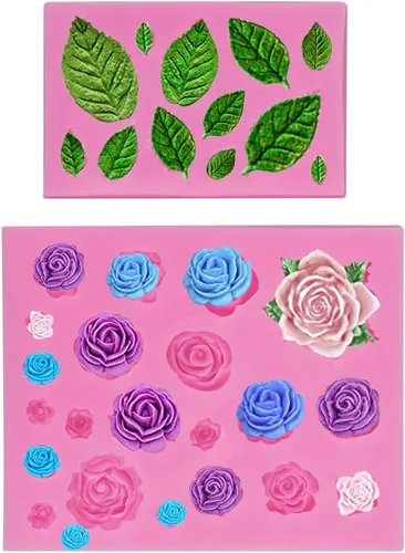Mity Rain Roses Collection - Molde de silicona con forma de rosa para decoración de tartas con fondant, arcilla polimérica, caramelo, chocolate,