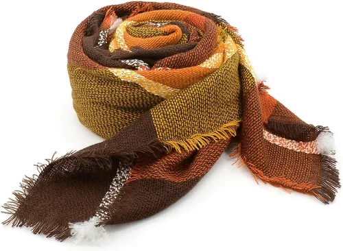 Miniatura 3 de American Trends Bufanda de otoño e invierno para mujer, bufanda a cuadros con borlas, suave y cálida manta para mujer