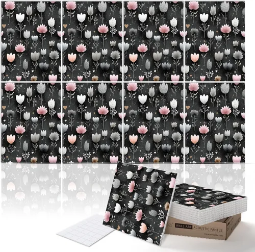 PINWELIFE® Paneles acústicos para pared, paneles absorbentes a prueba de sonido, para el hogar y la oficina, amortiguadores decorativos absorbentes,