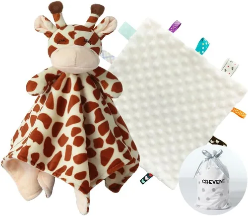 Miniatura 19 de CREVENT Mantas de bebé suaves y acogedoras para niños y niñas + manta de seguridad, juego con una bolsa de regalo esenciales para recién nacidos Gris
